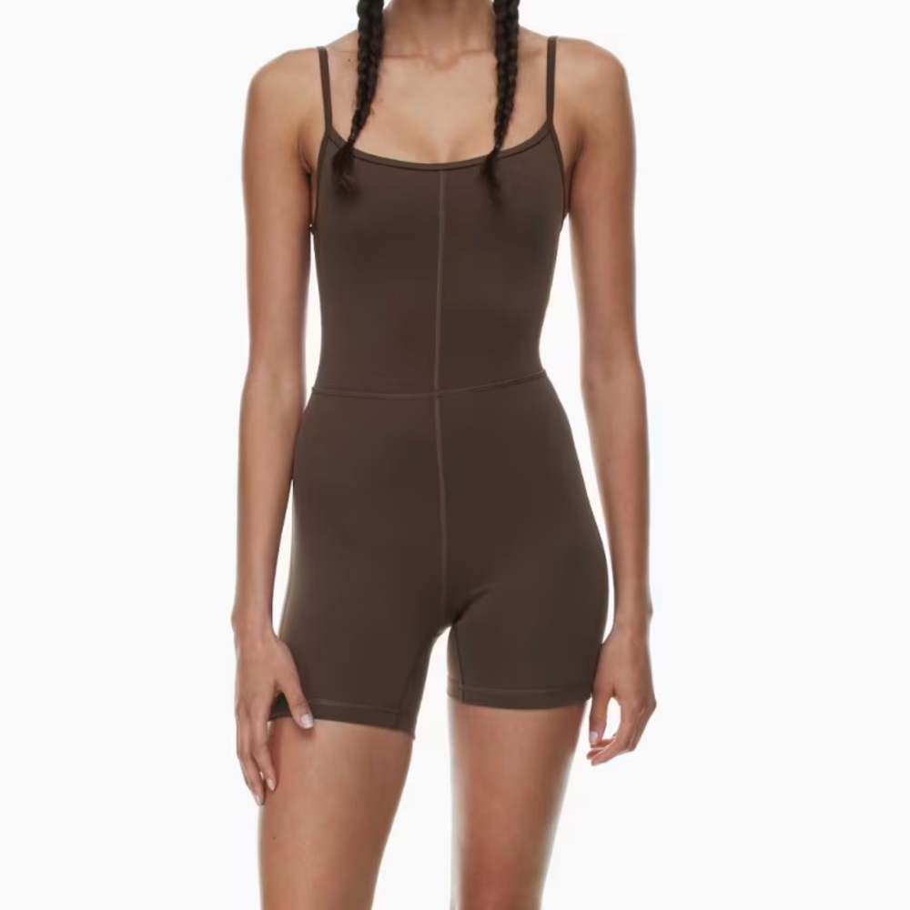 Aritzia Wilfred Free Brown Fitted Romper
